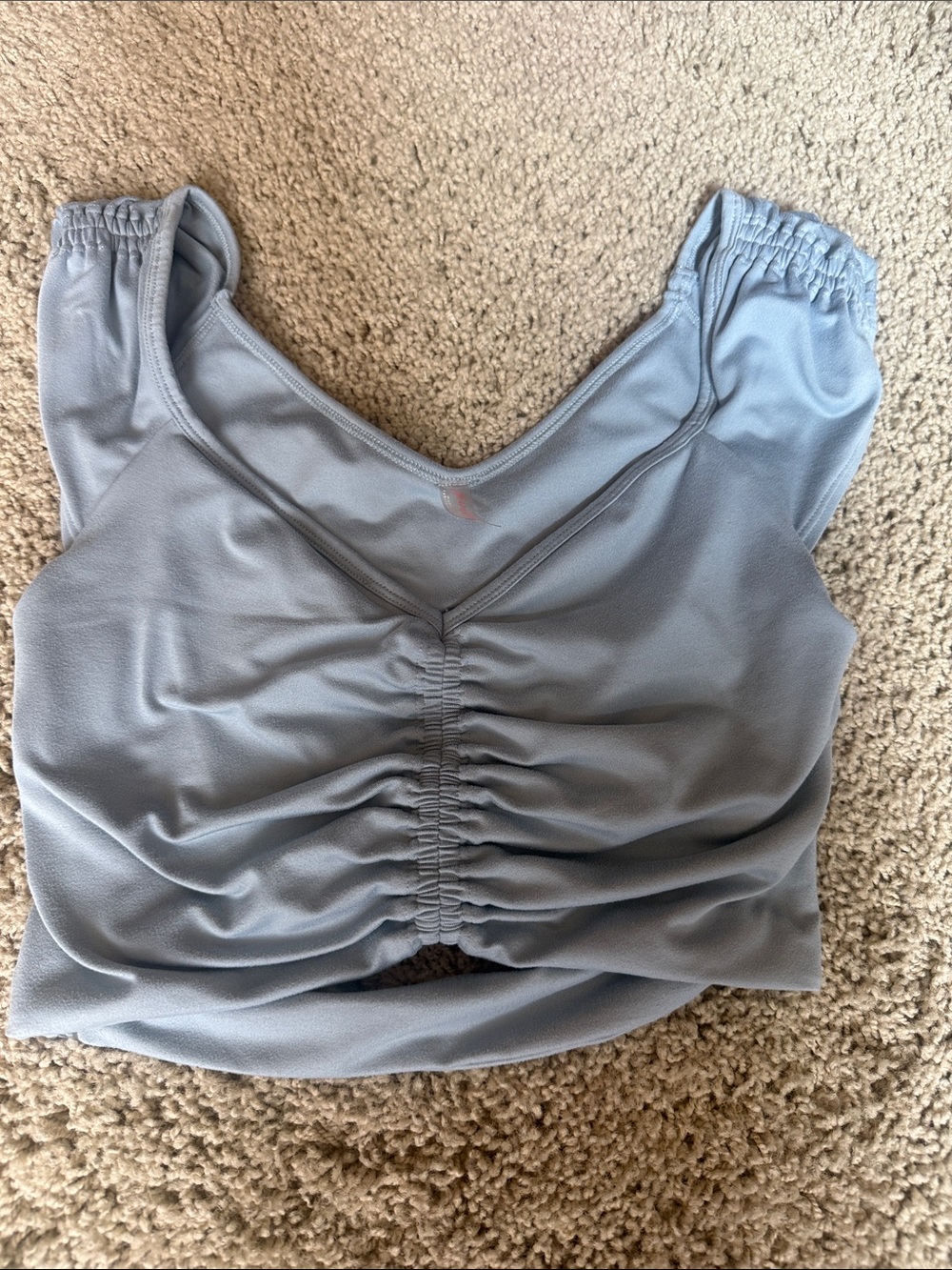 FP Movement by Free People Ruched Crop Top in Light Blue